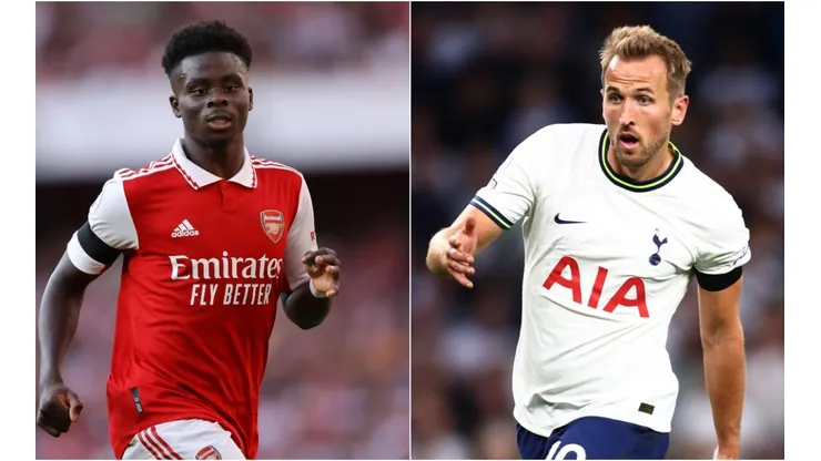 Bukayo Saka of Arsenal (left) and Harry Kane of Tottenham.