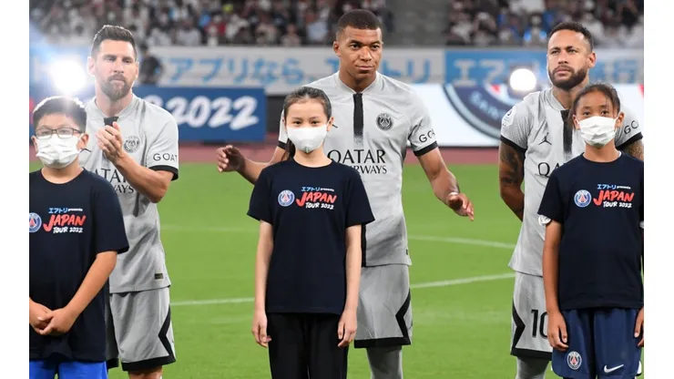 Lionel Messi, Kylian Mbappe and Neymar of PSG