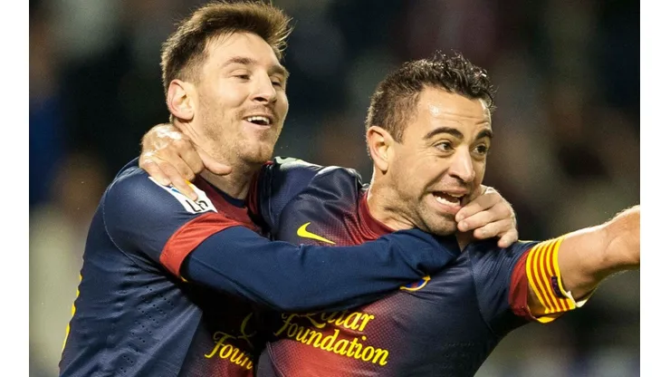 Lionel Messi and Xavi Hernandez