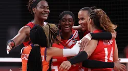 The Dominican Republic players celebrate