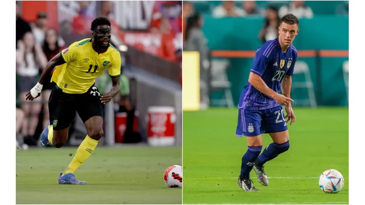 Shamar Nicholson from Jamaica (left) and aica (left) and Giovanni Lo Celso from Argentina