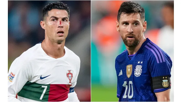 Cristiano Ronaldo of Portugal and Lionel Messi of Argentina