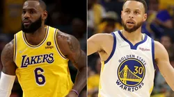 LeBron James of the Los Angeles Lakers and Stephen Curry of the Golden State Warriors