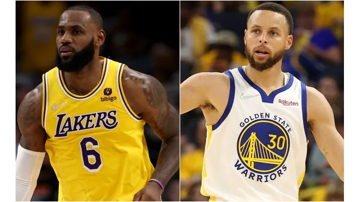 LeBron James of the Los Angeles Lakers and Stephen Curry of the Golden State Warriors