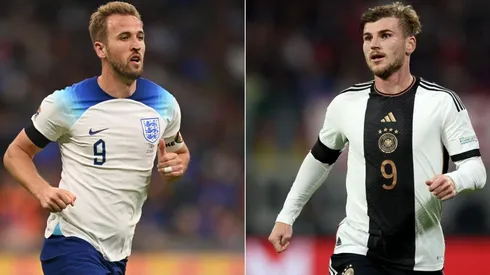 Harry Kane of England (L) and Timo Werner of Germany (R)
