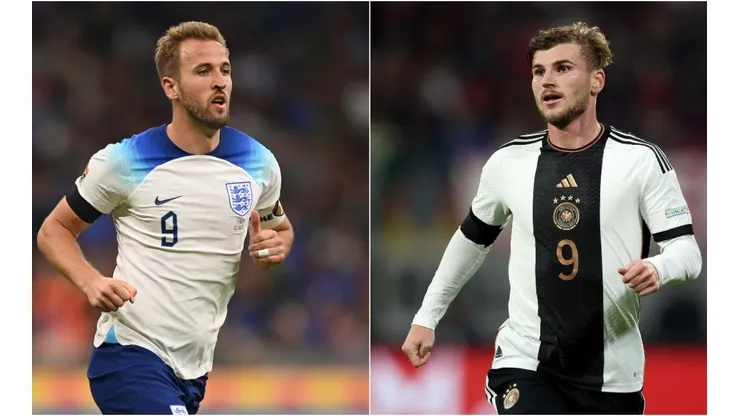 Harry Kane of England (L) and Timo Werner of Germany (R)