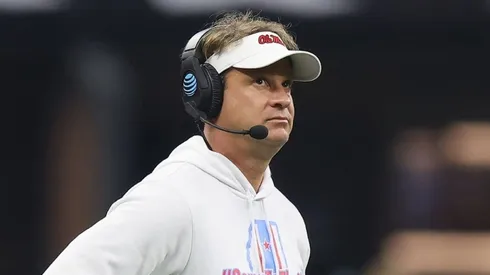 Head coach Lane Kiffin of the Mississippi Rebels