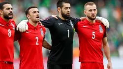 Emin Makhmudov, Gara Garayev, Shakhrudin Magomedaliyev and Maksim Medvedev of Azerbaijan