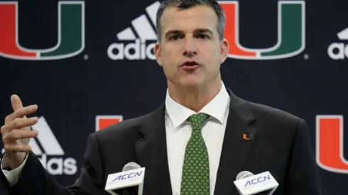Head Coach Mario Cristobal of the Miami Hurricanes