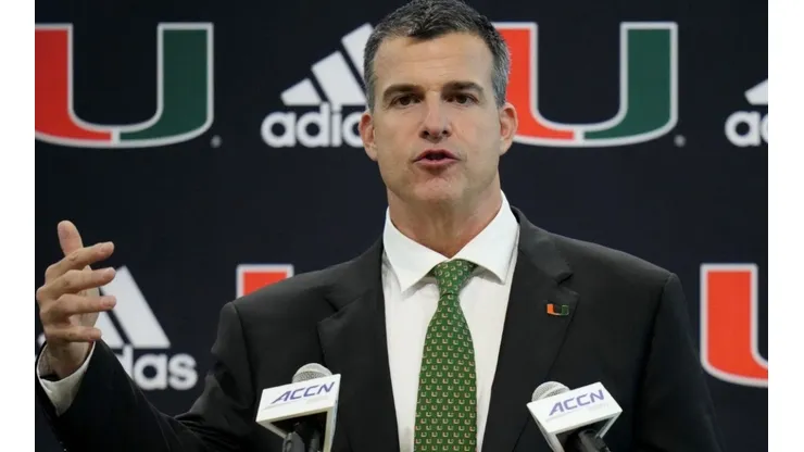 Head Coach Mario Cristobal of the Miami Hurricanes