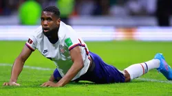 MEXICO CITY, MEXICO - MARCH 24: Jordan Pefok of United States reacts during a match between Mexico and United States as part of Concacaf 2022 FIFA World Cup Qualifiers at Azteca Stadium on March 24, 2022 in Mexico City, Mexico. (Photo by Hector Vivas/Getty Images)-Not Released (NR)
