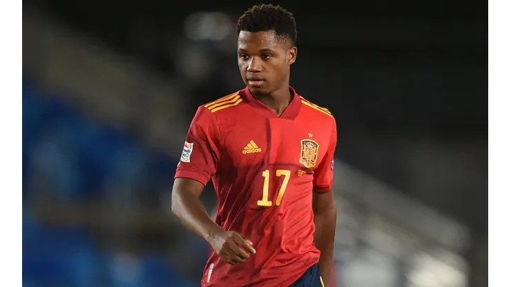 Ansu Fati in action for Spain.