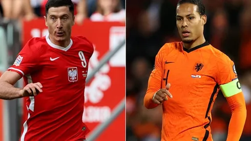 Robert Lewandowski of Poland and Virgil van Dijk of Netherlands