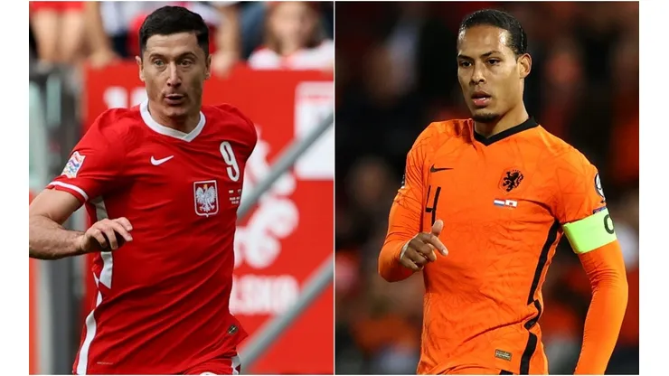 Robert Lewandowski of Poland and Virgil van Dijk of Netherlands