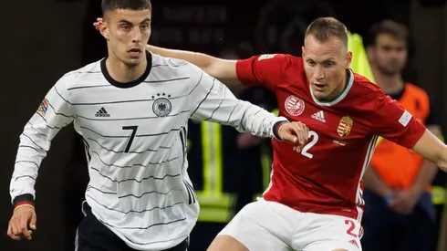 Kai Havertz of Germany and Adam Lang of Hungary