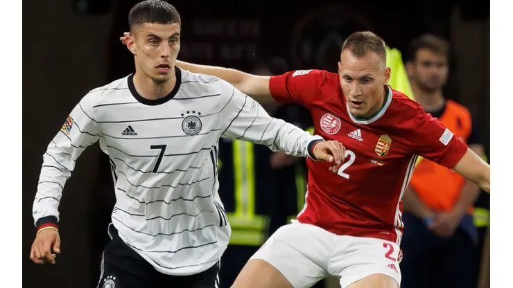 Kai Havertz of Germany and Adam Lang of Hungary