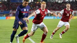 Kylian Mbappe in the last game between France and Austria.