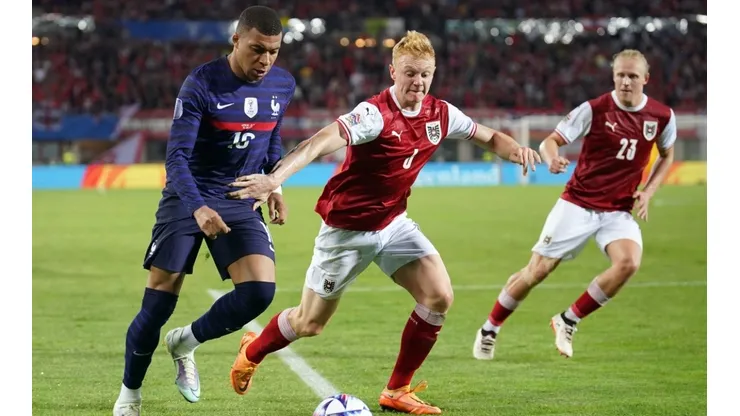 Kylian Mbappe in the last game between France and Austria.