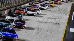 Chris Buescher leads the field during the Bass Pro Shops Night Race