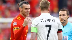 Gareth Bale of Wales and Kevin De Bruyne of Belgium