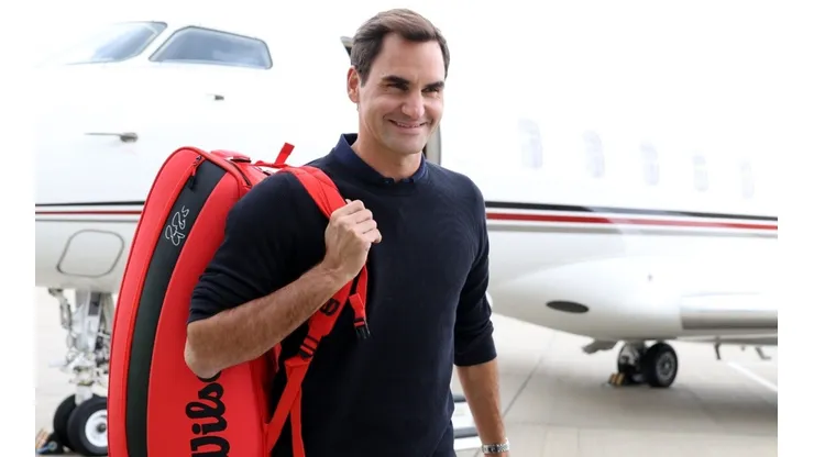 Roger Federer of Team Europe arrives ahead of the Laver Cup