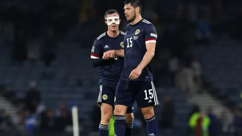 Scott McKenna and Callum McGregor of Scotland