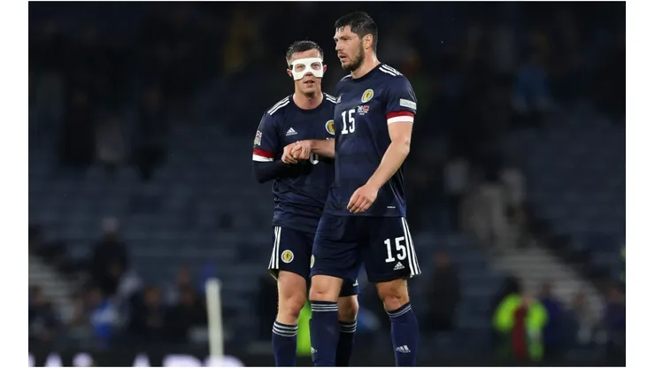 Scott McKenna and Callum McGregor of Scotland