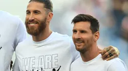 Sergio Ramos and Lionel Messi of PSG