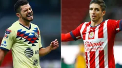 Henry Martín of America (L) and Isaac Brizuela of Chivas (R)