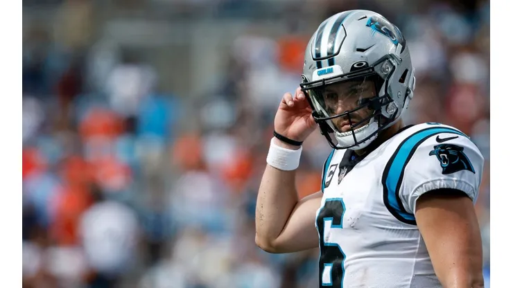 Baker Mayfield during his first game ever with the Carolina Panthers.
