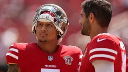 Trey Lance (left) and Jimmy Garoppolo.