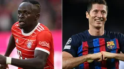 Sadio Mane of Bayern München (L) and Robert Lewandowski of FC Barcelona (R)