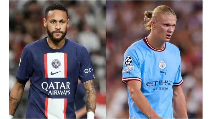 Neymar (left) and Erling Haaland.