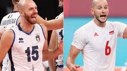 Riccardo Sbertoli of Team Italy (L) and Bartosz Kurek of Team Poland (R)