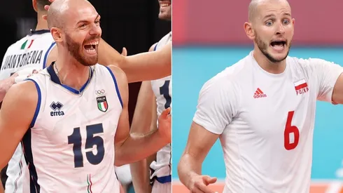 Riccardo Sbertoli of Team Italy (L) and Bartosz Kurek of Team Poland (R)