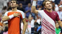 Carlos Alcaraz of Spain and Casper Ruud of Norway