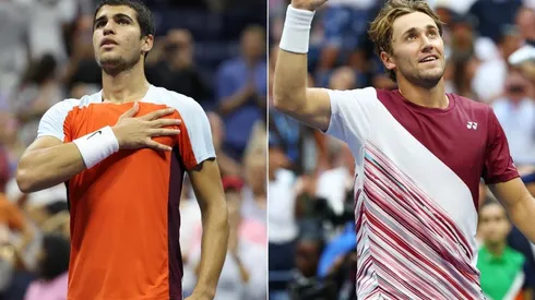 Carlos Alcaraz of Spain and Casper Ruud of Norway