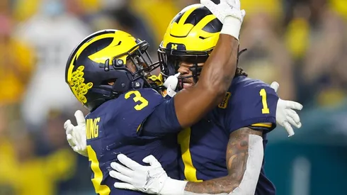 A.J. Henning and Andrel Anthony of the Michigan Wolverines