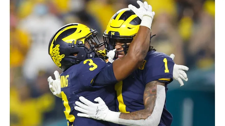 A.J. Henning and Andrel Anthony of the Michigan Wolverines