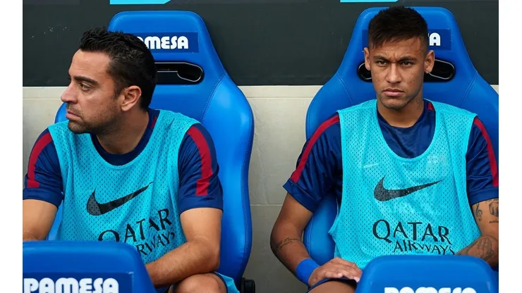Xavi Hernandez (left) and Neymar when they were teammates at FC Barcelona.