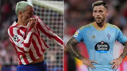 Antoine Griezmann of Atletico Madrid (left) and Carles Perez of Celta de Vigo.