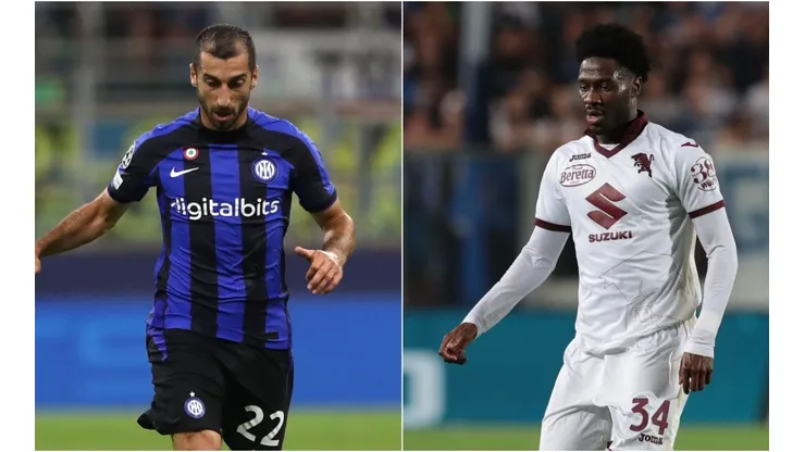 Henrikh Mkhitaryan of Inter Milan (left) and Ola Aina of Torino.