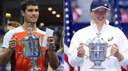 Carlos Alcaraz of Spain and Iga Swiatek of Poland