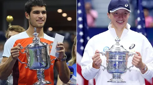 Carlos Alcaraz of Spain and Iga Swiatek of Poland