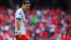 Angel Zaldivar, Chivas' forward, during the match against Toluca.
