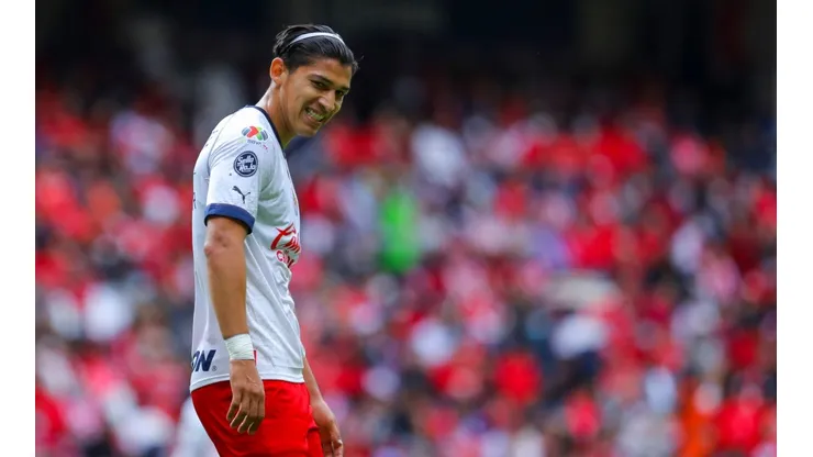 Angel Zaldivar, Chivas' forward, during the match against Toluca.
