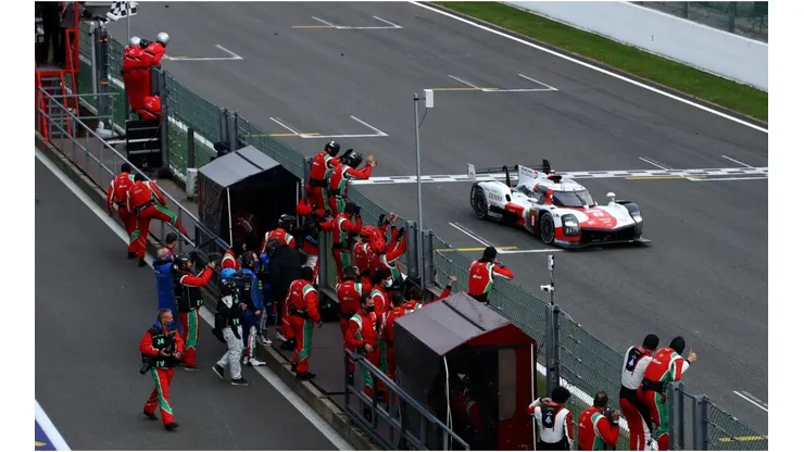 Toyota GR010 - Hybrid cross the finish line in 1st place, winning the Hypercar and Overall in the 6 Hours of Spa
