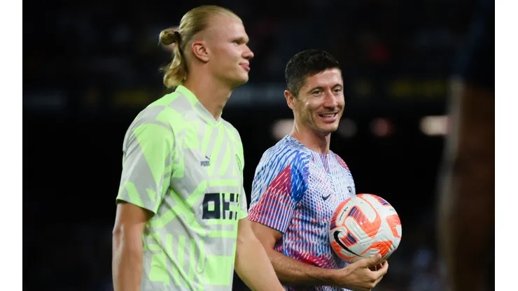 Erling Haaland (left) and Robert Lewandowski.
