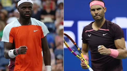 Frances Tiafoe of the United States, and Rafael Nadal of Spain