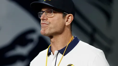 Head Coach Jim Harbaugh of the Michigan Wolverines